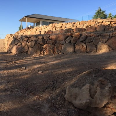 Rock wall constructed @ Ophir Road 